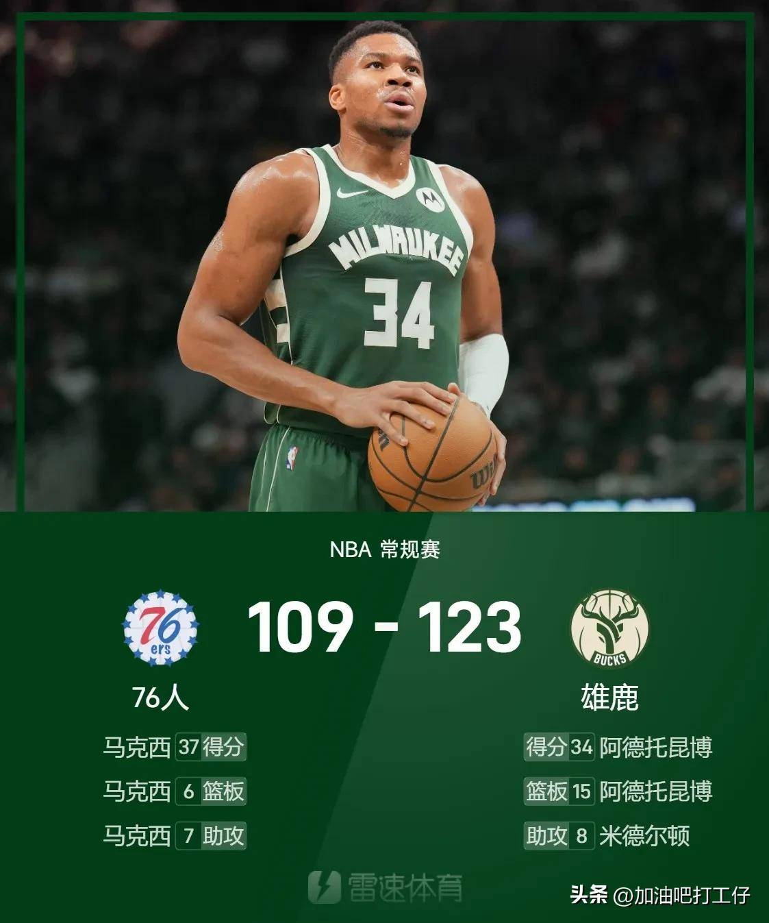 雄鹿核心异常火热，季后赛希望大增的简单介绍